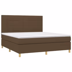 Letto a Molle Materasso e LED Marrone Scuro 160x200 cm Tessutocod mxl 122947 - Vista aggiuntiva 3