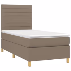 Letto a Molle con Materasso e LED Tortora 90x190 cm in Tessutocod mxl 122955 - Vista aggiuntiva 3