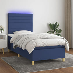 Letto a Molle con Materasso e LED Blu 90x200 cm in Tessutocod mxl 75028