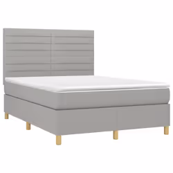 Letto a Molle Materasso e LED Grigio Chiaro 140x190 cm Tessutocod mxl 75032 - Vista aggiuntiva 3