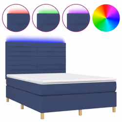 Letto a Molle con Materasso e LED Blu 140x190 cm in Tessutocod mxl 103555 - Vista aggiuntiva 2