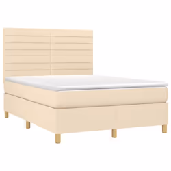 Letto a Molle con Materasso e LED Crema 140x200 cm in Tessutocod mxl 99010 - Vista aggiuntiva 3