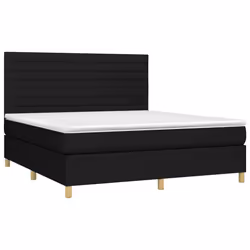 Letto a Molle con Materasso e LED Nero 160x200 cm in Tessutocod mxl 122966 - Vista aggiuntiva 3