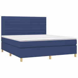 Letto a Molle con Materasso e LED Blu 160x200 cm in Tessutocod mxl 122954 - Vista aggiuntiva 3