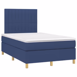 vidaXL Letto a Molle con Materasso e LED Blu 120x200cm in Tessuto - Vista aggiuntiva 3