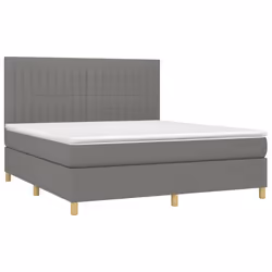 vidaXL Letto a Molle Materasso e LED Grigio Scuro 160x200cm in Tessuto - Vista aggiuntiva 3