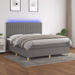 Letto a Molle Materasso e LED Grigio Scuro 180x200cm in Tessutocod mxl 122971