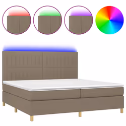 Letto a Molle Materasso e LED tortora 200x200cm in Tessutocod mxl 75047 - Vista aggiuntiva 2