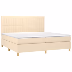 vidaXL Letto a Molle Materasso e LED bianco 200x200cm in Tessuto - Vista aggiuntiva 3