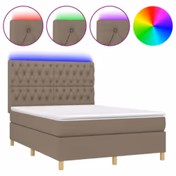 Letto a Molle con Materasso e LED Tortora 140x190 cm in Tessutocod mxl 75048 - Vista aggiuntiva 2