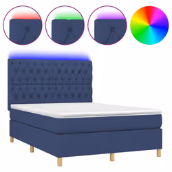 Letto a Molle con Materasso e LED Blu 140x190 cm in Tessutocod mxl 122973 - Vista aggiuntiva 2