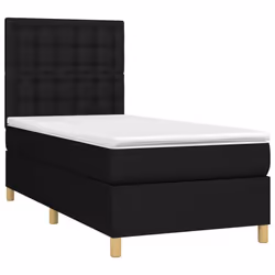 vidaXL Letto a Molle con Materasso e LED Nero 90x190 cm in Tessuto - Vista aggiuntiva 3