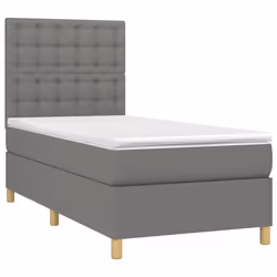 Letto a Molle Materasso e LED Grigio Scuro 90x200 cm in Tessutocod mxl 122983