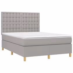 Letto a Molle Materasso e LED Grigio Chiaro 140x200 cm Tessutocod mxl 75056 - Vista aggiuntiva 3