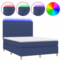 Letto a Molle con Materasso e LED Blu 140x200 cm in Tessutocod mxl 103635 - Vista aggiuntiva 2