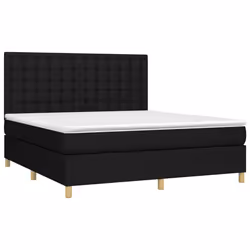 Letto a Molle con Materasso e LED Nero 180x200cm in Tessutocod mxl 103636 - Vista aggiuntiva 3