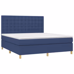 Letto a Molle con Materasso e LED Blu 180x200 cm in Tessutocod mxl 122984