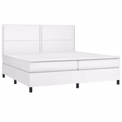 vidaXL Giroletto Molle con Materasso e LED Bianco 200x200cm Similpelle - Vista aggiuntiva 3
