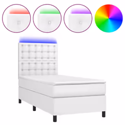 Giroletto Molle con Materasso e LED Bianco 90x190 cm Similpellecod mxl 75070 - Vista aggiuntiva 2