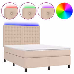 Giroletto Molle Materasso e LED Cappuccino 140x190cm Similpellecod mxl 122996 - Vista aggiuntiva 2