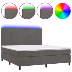 Letto a Molle con Materasso e LED Grigio Scuro 180x200 cmcod mxl 99067 - Vista aggiuntiva 2