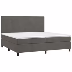 vidaXL Letto a Molle con Materasso e LED Grigio Scuro 200x200 cm - Vista aggiuntiva 3