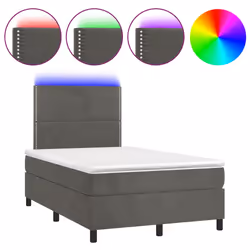 vidaXL Letto a Molle con Materasso e LED Grigio Scuro 120x200 cm - Vista aggiuntiva 2