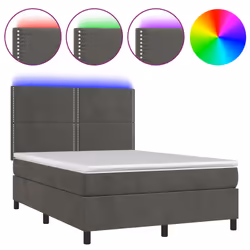 Letto a Molle con Materasso e LED Grigio Scuro 140x200 cmcod mxl 99078 - Vista aggiuntiva 2