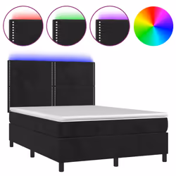 Letto a Molle con Materasso e LED Nero 140x200 cm in Vellutocod mxl 75112 - Vista aggiuntiva 2