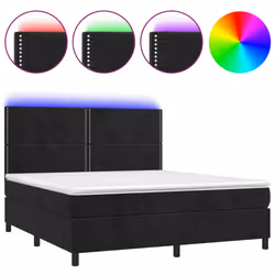 Letto a Molle con Materasso e LED Nero 160x200 cm in Vellutocod mxl 75085 - Vista aggiuntiva 2