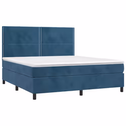 Letto a Molle con Materasso e LED Blu Scuro 160x200 cmcod mxl 123022 - Vista aggiuntiva 3