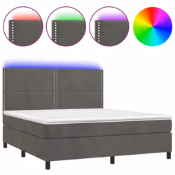 Letto a Molle con Materasso e LED Grigio Scuro 180x200 cmcod mxl 75109 - Vista aggiuntiva 2