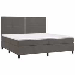 vidaXL Letto a Molle con Materasso e LED Grigio Scuro 200x200 cm - Vista aggiuntiva 3