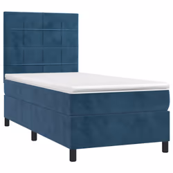 Letto a Molle con Materasso e LED Blu Scuro 90x200cm in Vellutocod mxl 123009 - Vista aggiuntiva 3