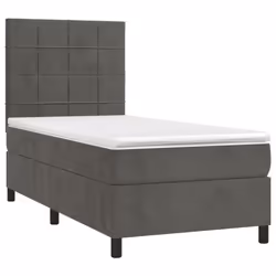 Letto a Molle con Materasso e LED Grigio Scuro 100x200 cmcod mxl 75122 - Vista aggiuntiva 3
