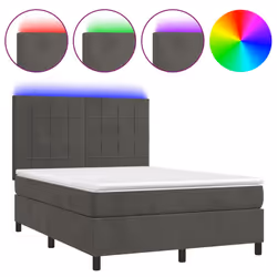 Letto a Molle con Materasso e LED Grigio Scuro 140x190 cmcod mxl 75108 - Vista aggiuntiva 2