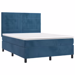Letto a Molle con Materasso e LED Blu Scuro 140x190 cmcod mxl 99080 - Vista aggiuntiva 3