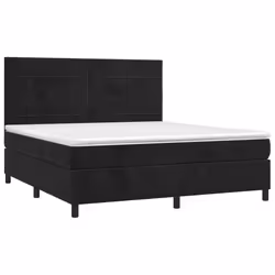 Letto a Molle con Materasso e LED Nero 180x200 cm in Vellutocod mxl 123021 - Vista aggiuntiva 3