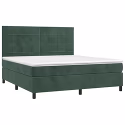 Letto a Molle con Materasso e LED Verde Scuro 180x200cm Vellutocod mxl 99077 - Vista aggiuntiva 3