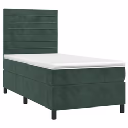 Letto a Molle con Materasso e LED Verde Scuro 90x190 cm Vellutocod mxl 123003 - Vista aggiuntiva 3