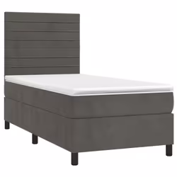 Letto a Molle con Materasso e LED Grigio Scuro 100x200 cmcod mxl 99102 - Vista aggiuntiva 3