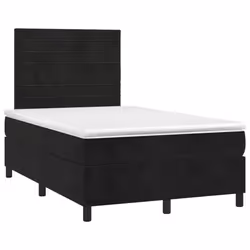 Letto a Molle con Materasso e LED Nero 120x200 cm in Vellutocod mxl 99094 - Vista aggiuntiva 3