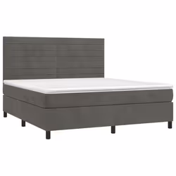 Letto a Molle con Materasso e LED Grigio Scuro 180x200 cmcod mxl 123023 - Vista aggiuntiva 3