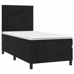 Letto a Molle con Materasso e LED Nero 90x190 cm in Vellutocod mxl 123034 - Vista aggiuntiva 3