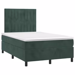 Letto a Molle con Materasso e LED Verde Scuro 120x200cm Vellutocod mxl 123048 - Vista aggiuntiva 3