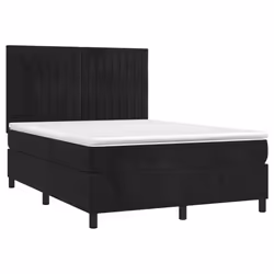 Letto a Molle con Materasso e LED Nero 140x190 cm in Vellutocod mxl 123036 - Vista aggiuntiva 3