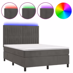 Letto a Molle con Materasso e LED Grigio Scuro 140x200 cmcod mxl 99101 - Vista aggiuntiva 2