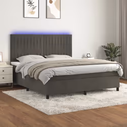 Letto a Molle con Materasso e LED Grigio Scuro 160x200 cmcod mxl 99112