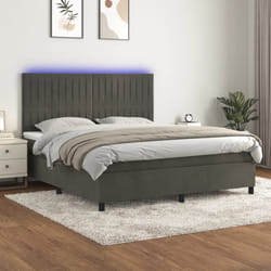 Letto a Molle con Materasso e LED Grigio Scuro 160x200 cmcod mxl 99112