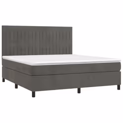 Letto a Molle con Materasso e LED Grigio Scuro 160x200 cmcod mxl 99112